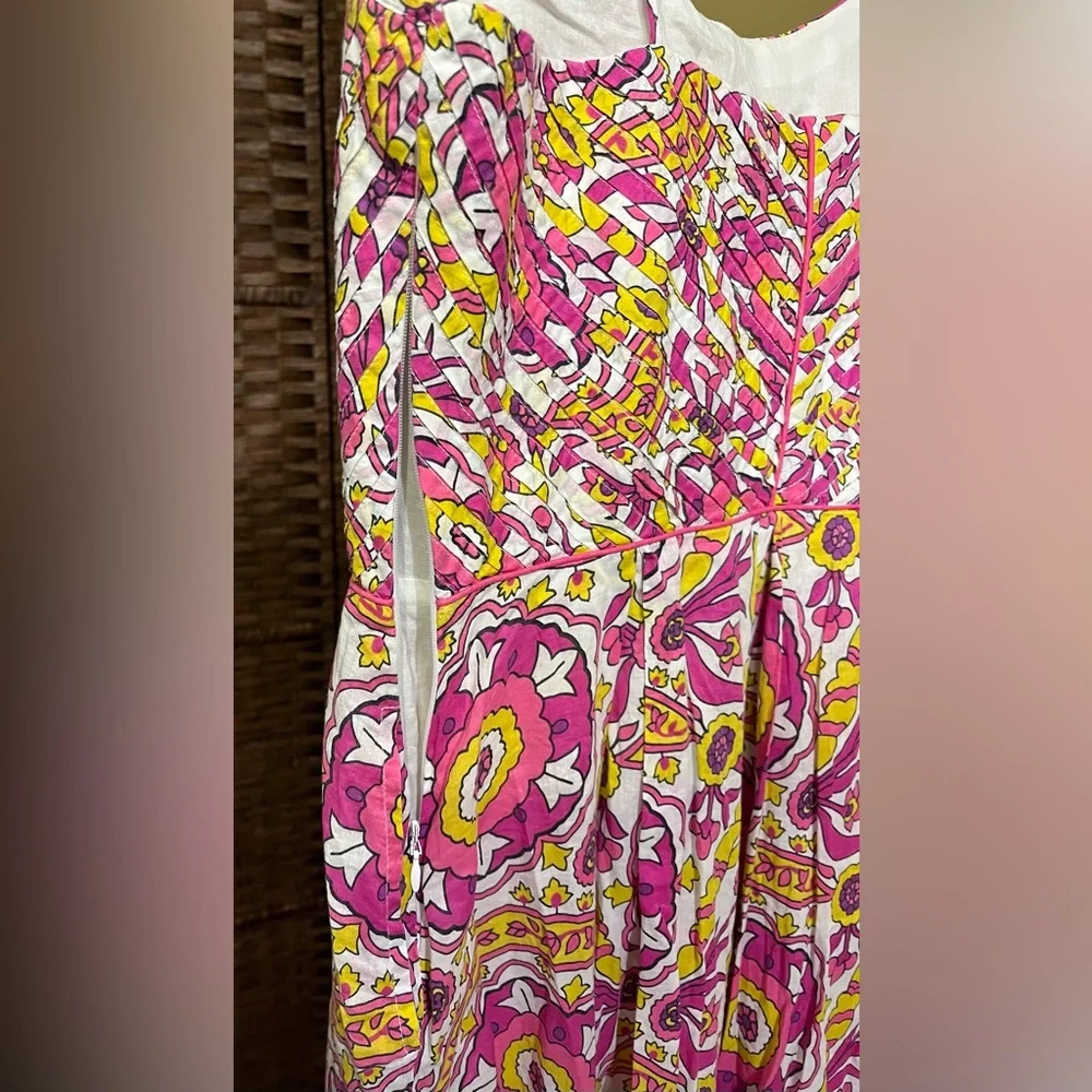 Tory Burch Pink & Yellow Floral Alhambra Malta Sundress – Size 6